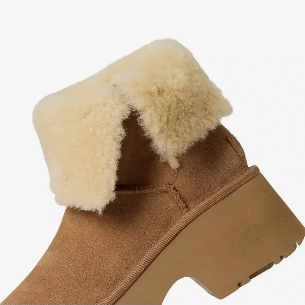NWT UGG ESMEE Platform Heeled Boot in Chestnut - Picture 6 of 16